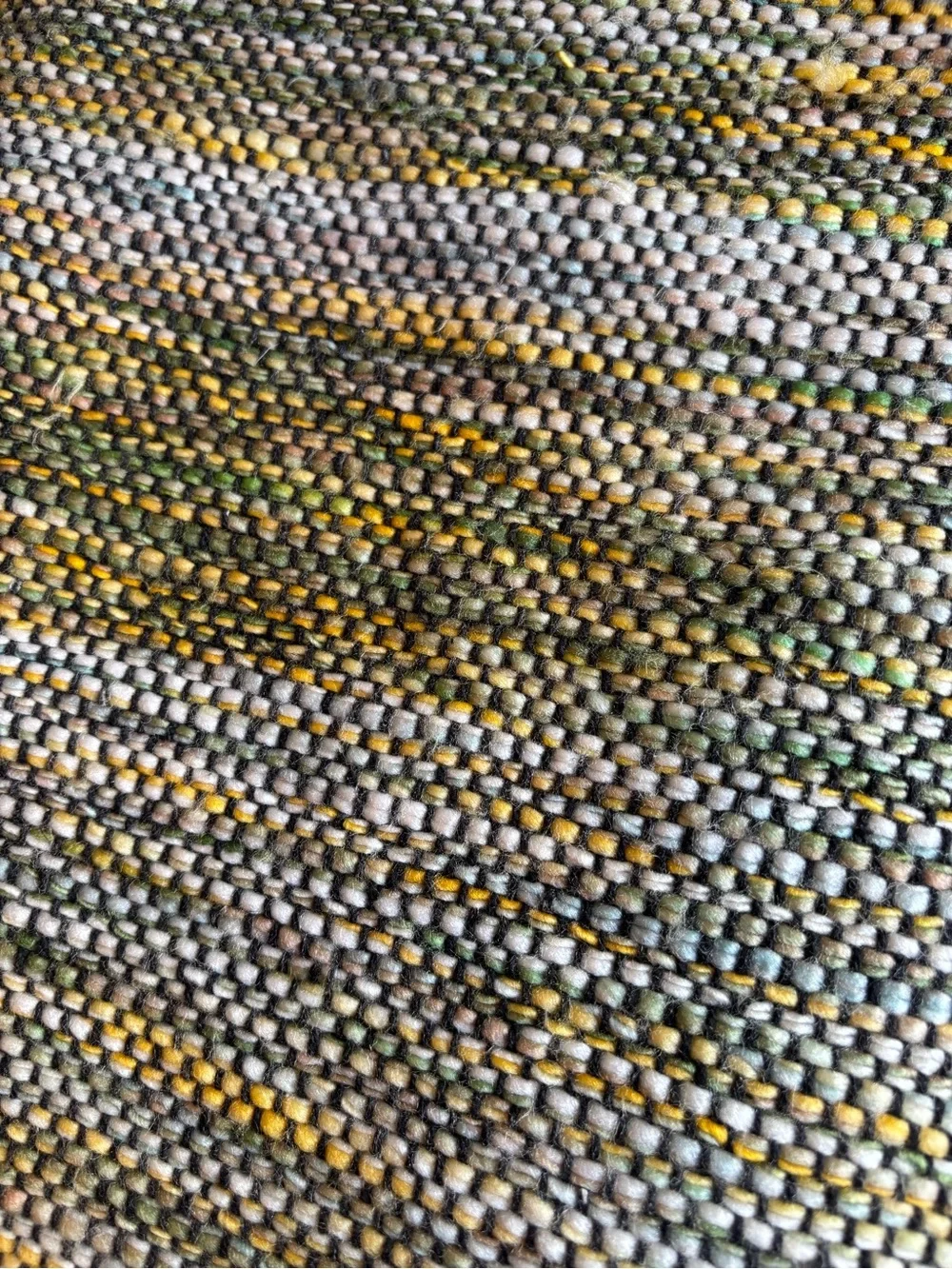 Crate & Barrel Woven Throw Blanket Black Fringe Grey Yellow 70x40 Bohemian Boho